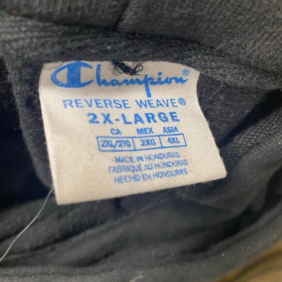 Champion Black Reverse Weave Sleeve Script Cropped Hoodie Women's Size XXL - Picture 8 of 9